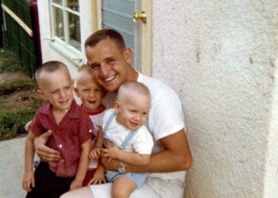 July 1966 SanAntonio TX – Hoff Family (L-R) Michael 3 ½, Bobbie 2 ½, Michael George Hoff, Charlie 16 Months
