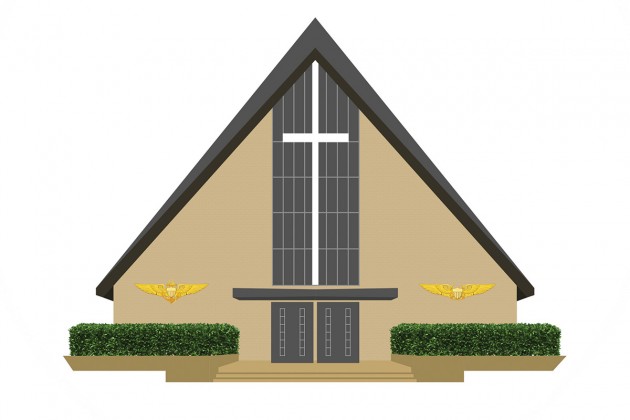 Rendering showing new wings for the Chapel of the High-Speed Pass,