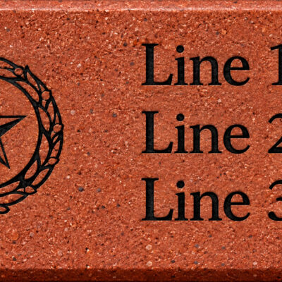 4x8 Brick 3 Lines Of Text Gold Star