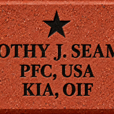 4x8 Brick 3 Lines Of Text Gold Star